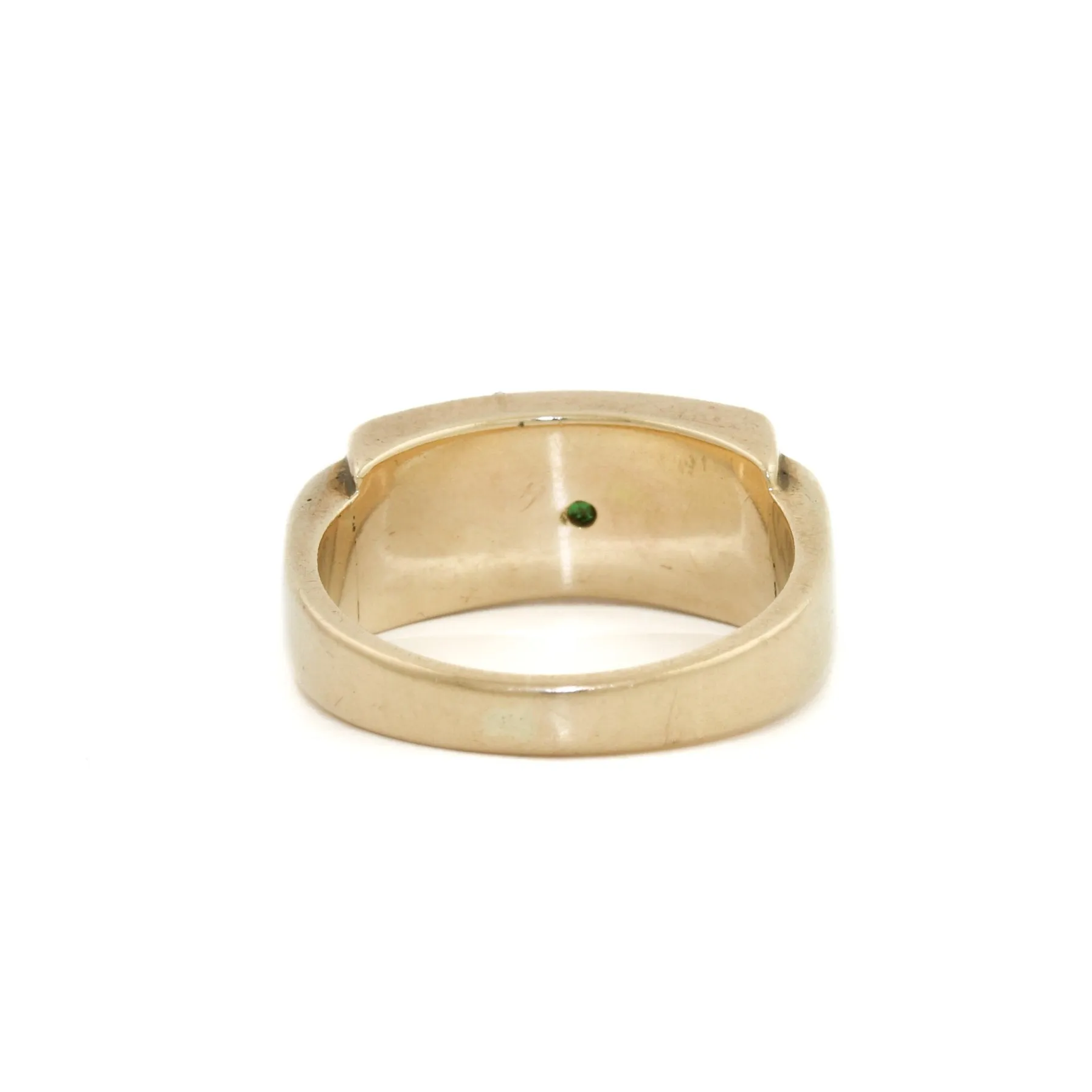 10k Gold x Green Jade Rectangle Signet Band