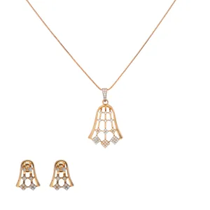 18K Rose Gold & CZ Necklace Set (9.3gm)