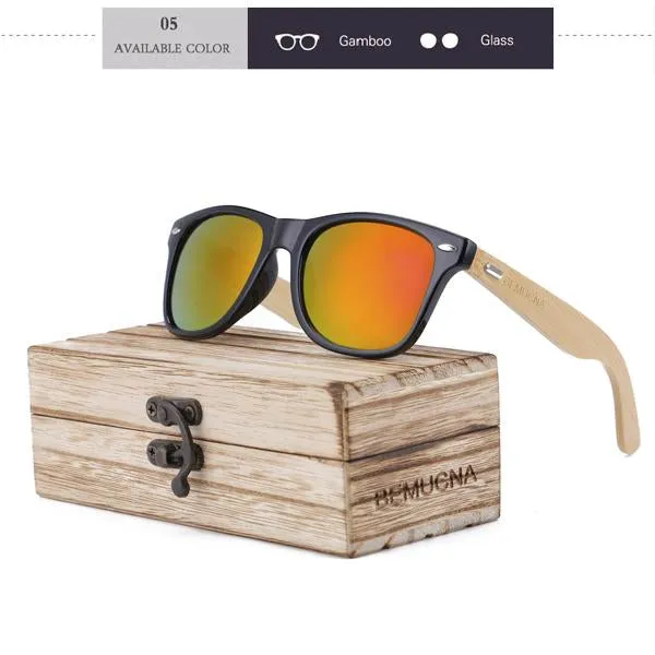 2017 New BEMUCNA Bamboo Sunglasses Men Wooden glasses Women Brand Designer Original Wood Sun Glasses Women/Men Oculos de sol