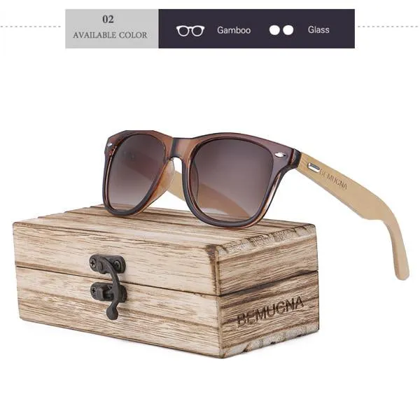 2017 New BEMUCNA Bamboo Sunglasses Men Wooden glasses Women Brand Designer Original Wood Sun Glasses Women/Men Oculos de sol