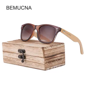 2017 New BEMUCNA Bamboo Sunglasses Men Wooden glasses Women Brand Designer Original Wood Sun Glasses Women/Men Oculos de sol