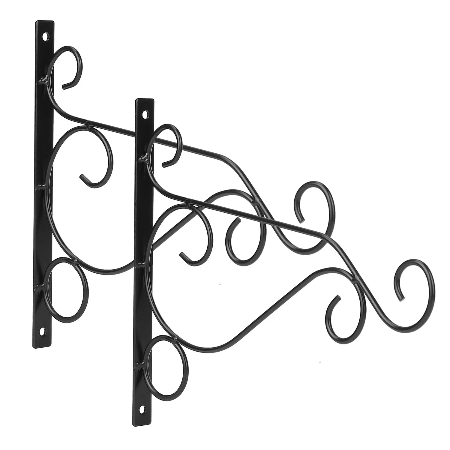 2Pcs Iron Plant Hanging Bracket Plant Hanger Wall Hooks For Bird Feeder Lanterns Wind Chimes