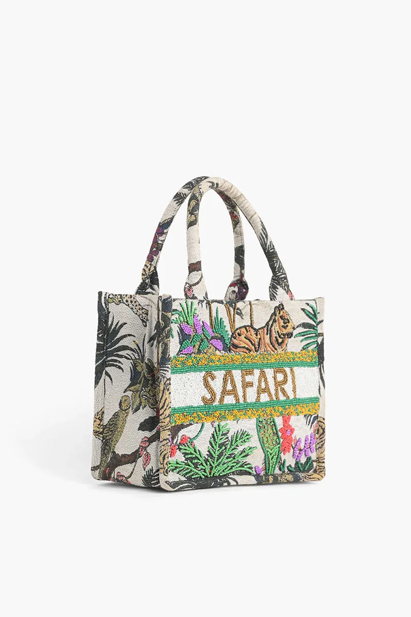 African Safari Embellished Mini Tote