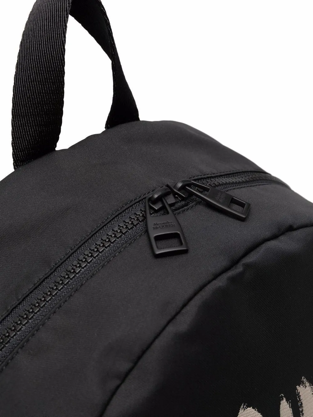 ALEXANDER MCQUEEN Black Cotton Logoed Backpack for Men in SS24