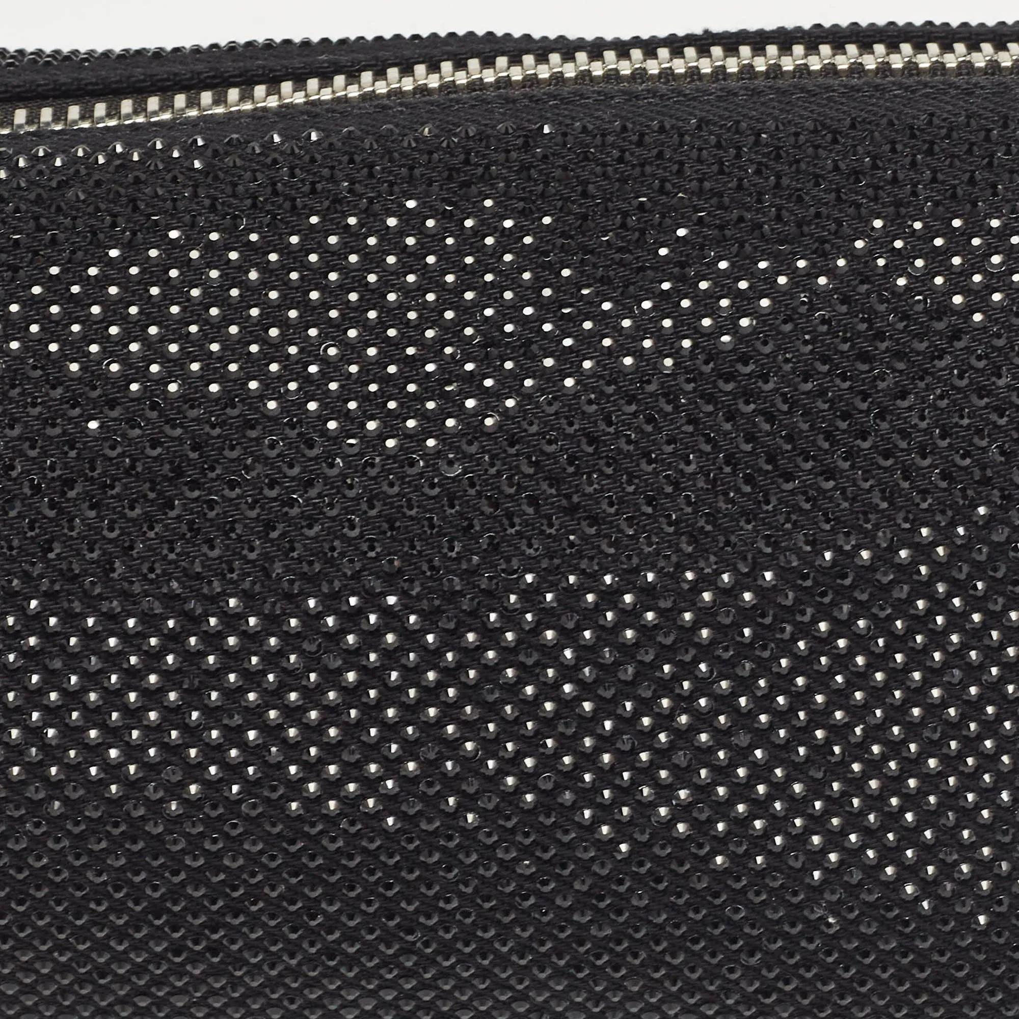 ALEXANDER WANG Black Canvas and Leather Crystals Heiress Flex Bag