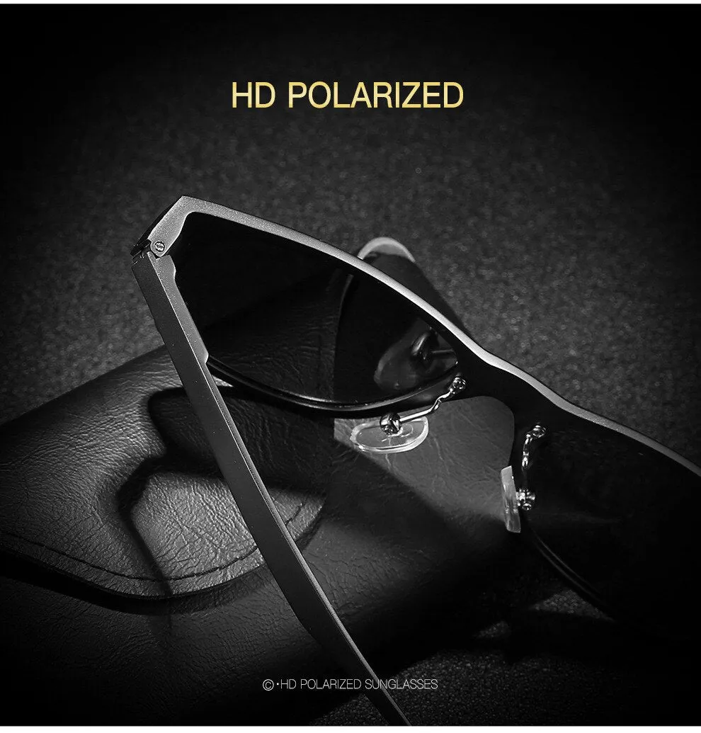 Aluminum Magnesium Men's Polarized Sunglasses with Alloy Spring Leg