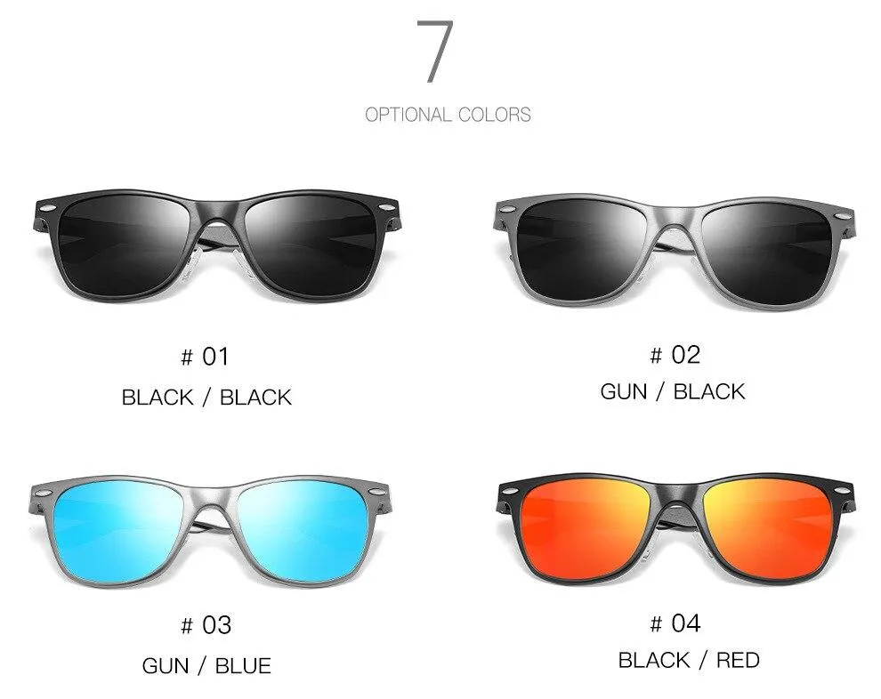 Aluminum Magnesium Men's Polarized Sunglasses with Alloy Spring Leg