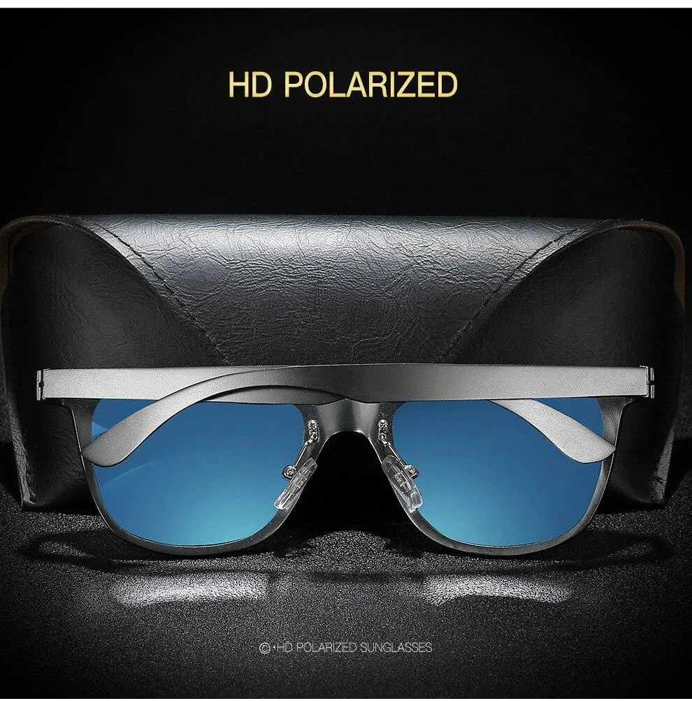 Aluminum Magnesium Men's Polarized Sunglasses with Alloy Spring Leg