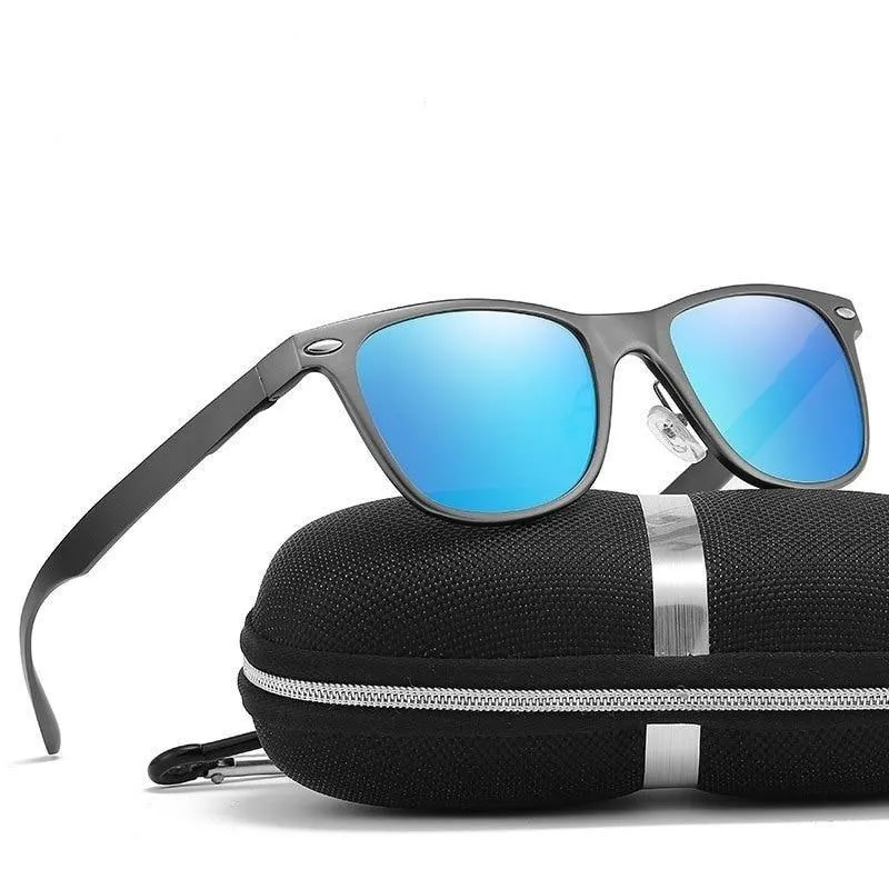 Aluminum Magnesium Men's Polarized Sunglasses with Alloy Spring Leg