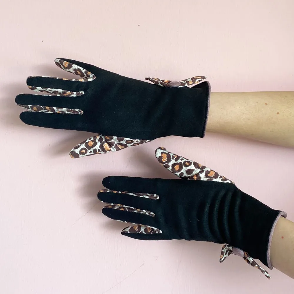 Animal Print Purple Leopard Gloves