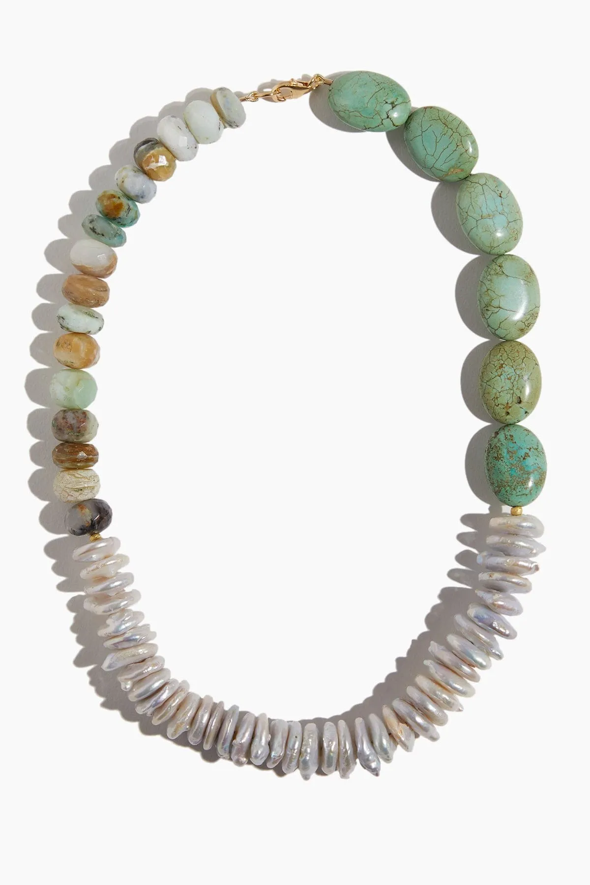 Asymmetric Pearl and Turquoise Candy Necklace