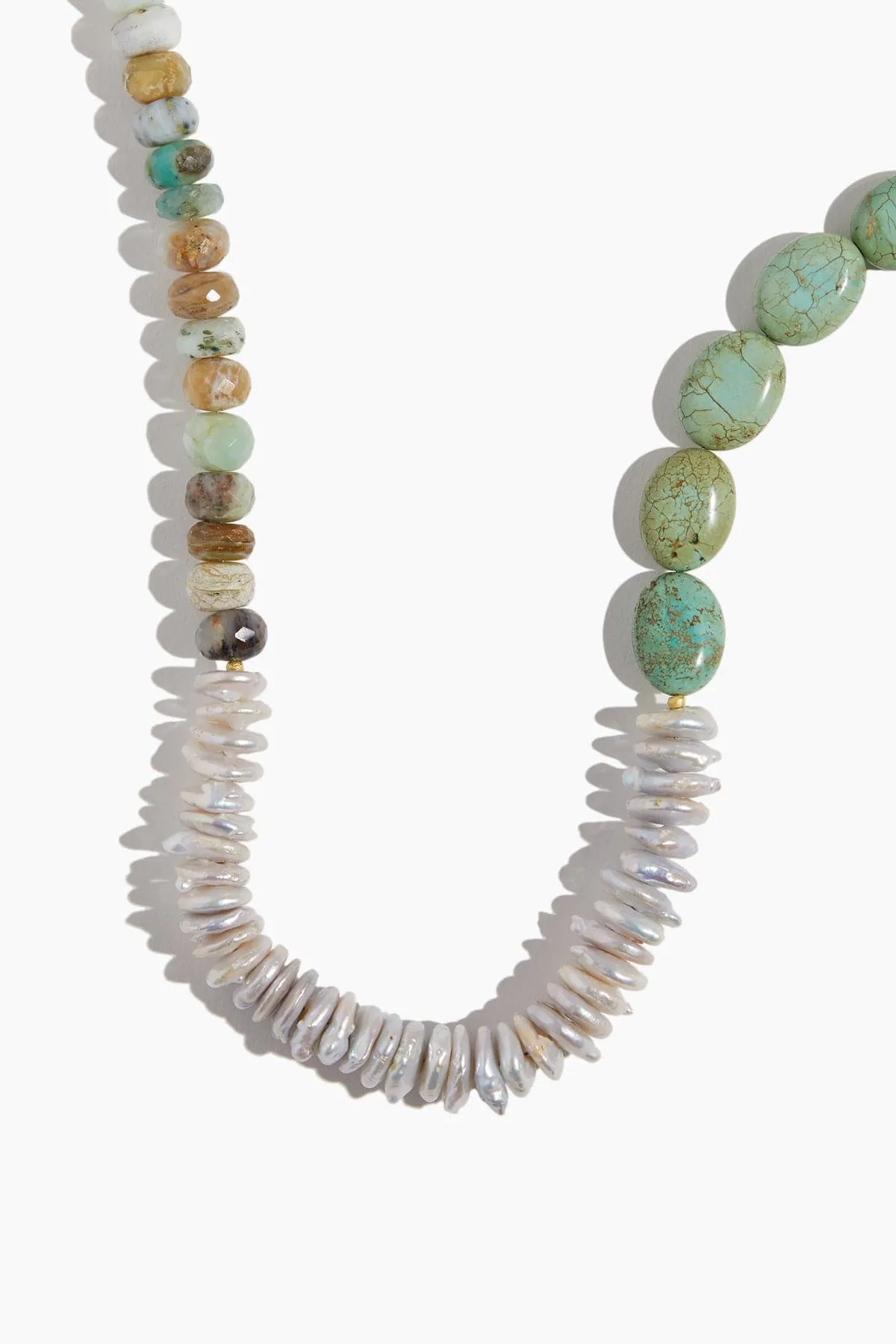 Asymmetric Pearl and Turquoise Candy Necklace