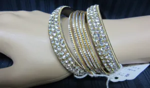 Bangles 1077 Gold Indian Tradition Bangles 7 Pieces Set Shieno Sarees