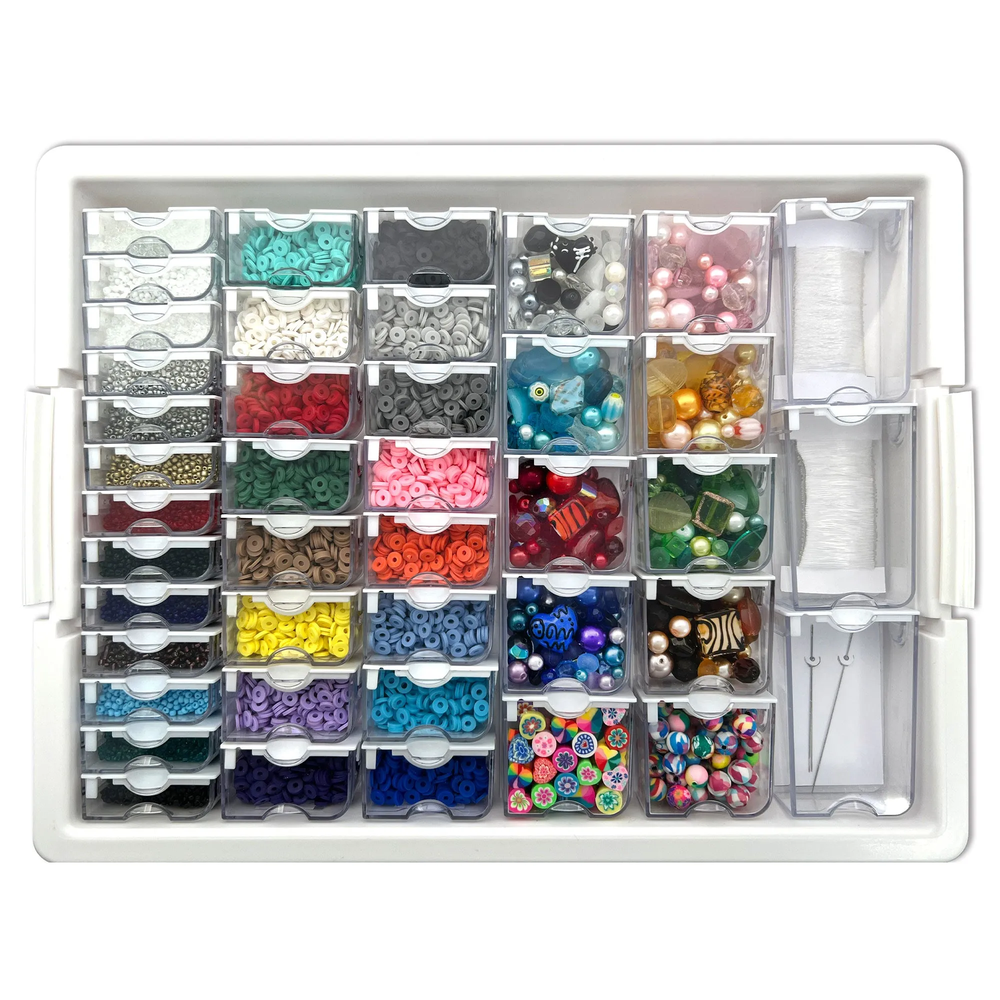 Bead Storage Solution Elizabeth Ward Assorted Glass/Polymer Clay Bead Tray(Used)