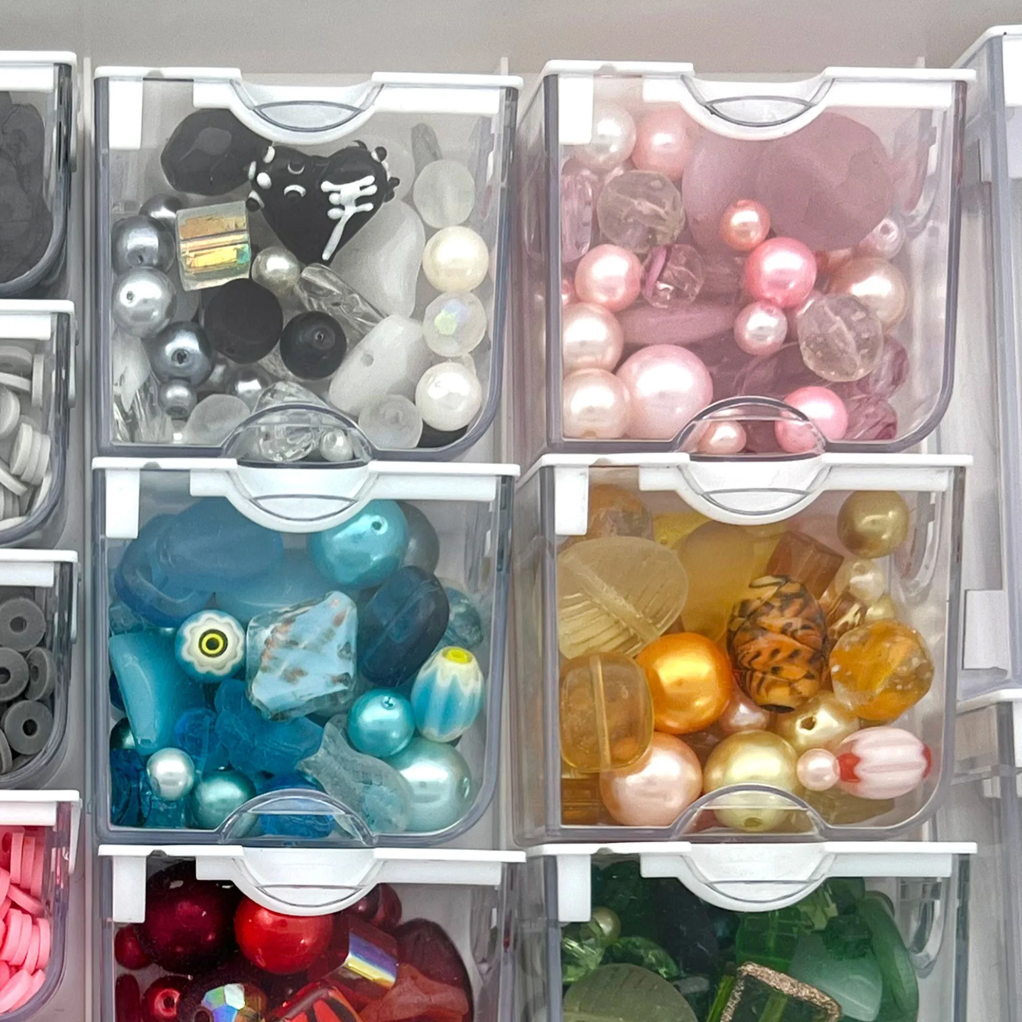 Bead Storage Solution Elizabeth Ward Assorted Glass/Polymer Clay Bead Tray(Used)