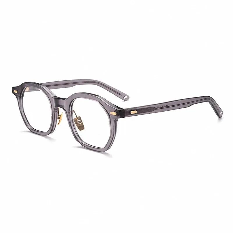 Black Mask Unisex Full Rim Acetate Polygon Eyeglasses Og652