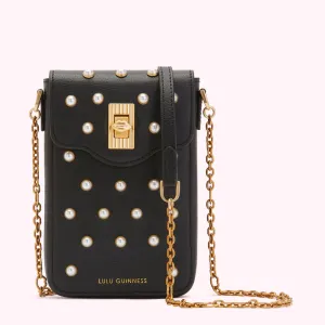 BLACK PEARL LEATHER RITA CROSSBODY MINI BAG