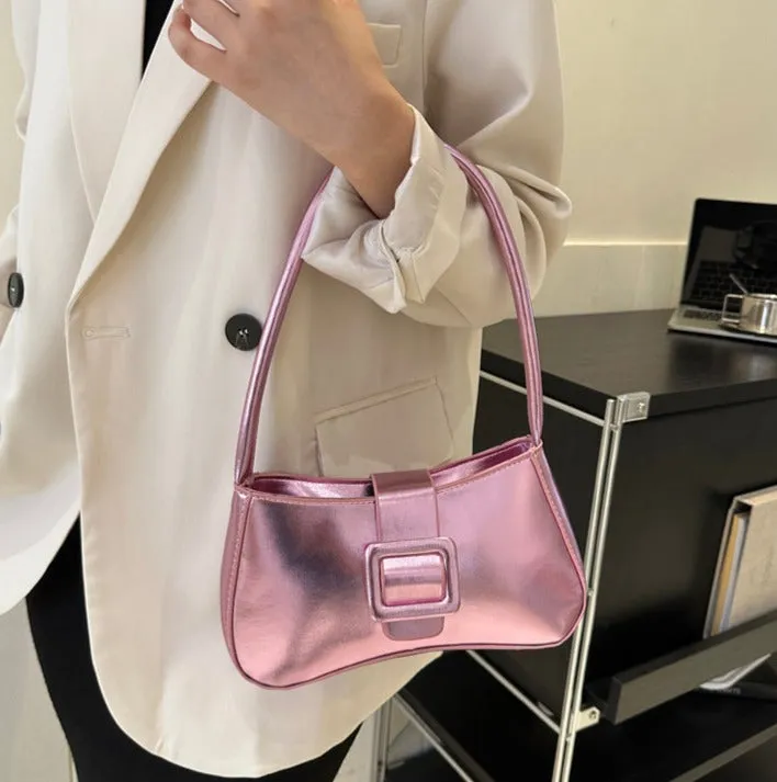 Cambrie Glossy Faux Leather Shoulder Bag