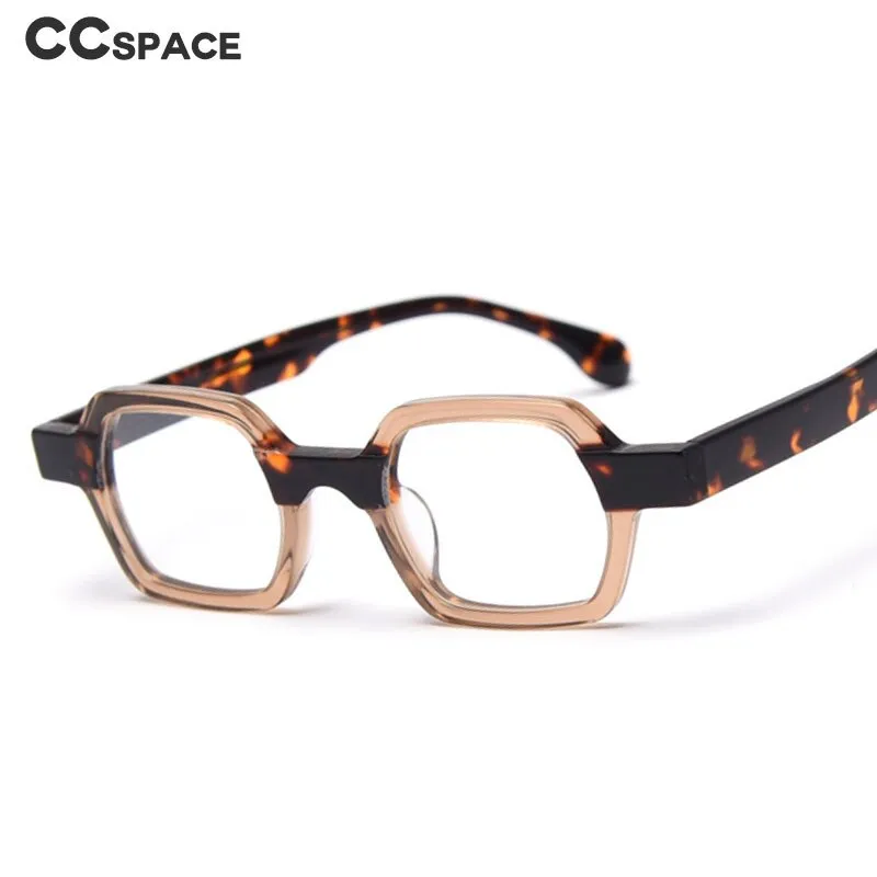 CCspace Unisex Full Rim Polygon Acetate Frame Eyeglasses 49804