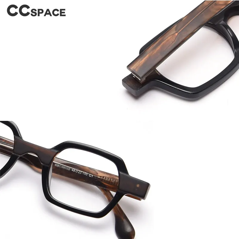 CCspace Unisex Full Rim Polygon Acetate Frame Eyeglasses 49804