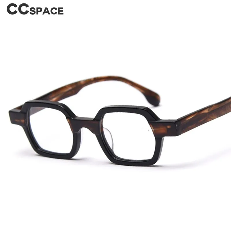 CCspace Unisex Full Rim Polygon Acetate Frame Eyeglasses 49804