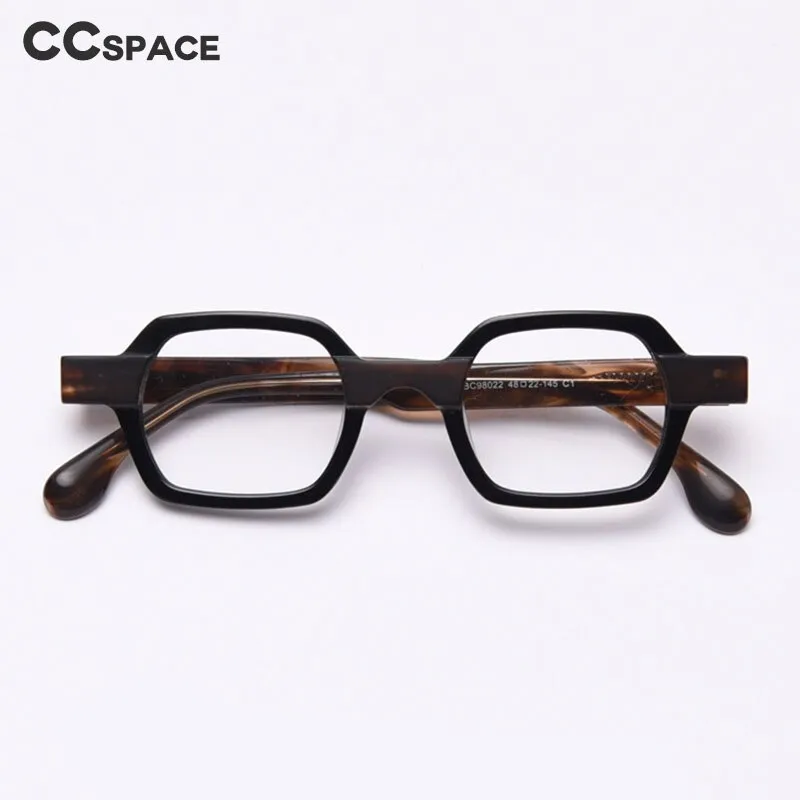 CCspace Unisex Full Rim Polygon Acetate Frame Eyeglasses 49804