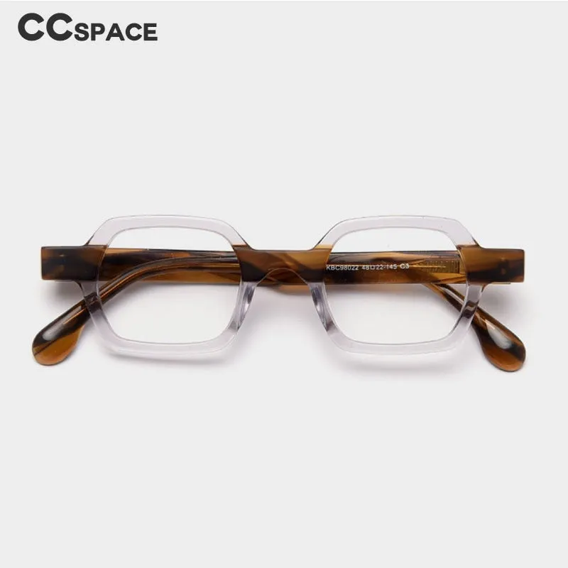 CCspace Unisex Full Rim Polygon Acetate Frame Eyeglasses 49804