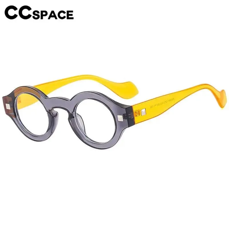 CCspace Unisex Full Rim Small Round Acetate Reading Glasses R57019