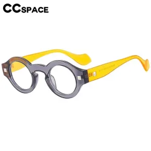 CCspace Unisex Full Rim Small Round Acetate Reading Glasses R57019