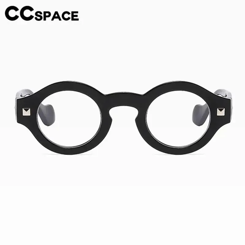 CCspace Unisex Full Rim Small Round Acetate Reading Glasses R57019