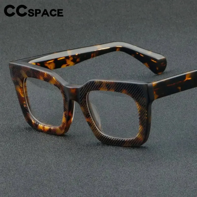 CCspace Unisex Full Rim Square Acetate Eyeglasses 56911