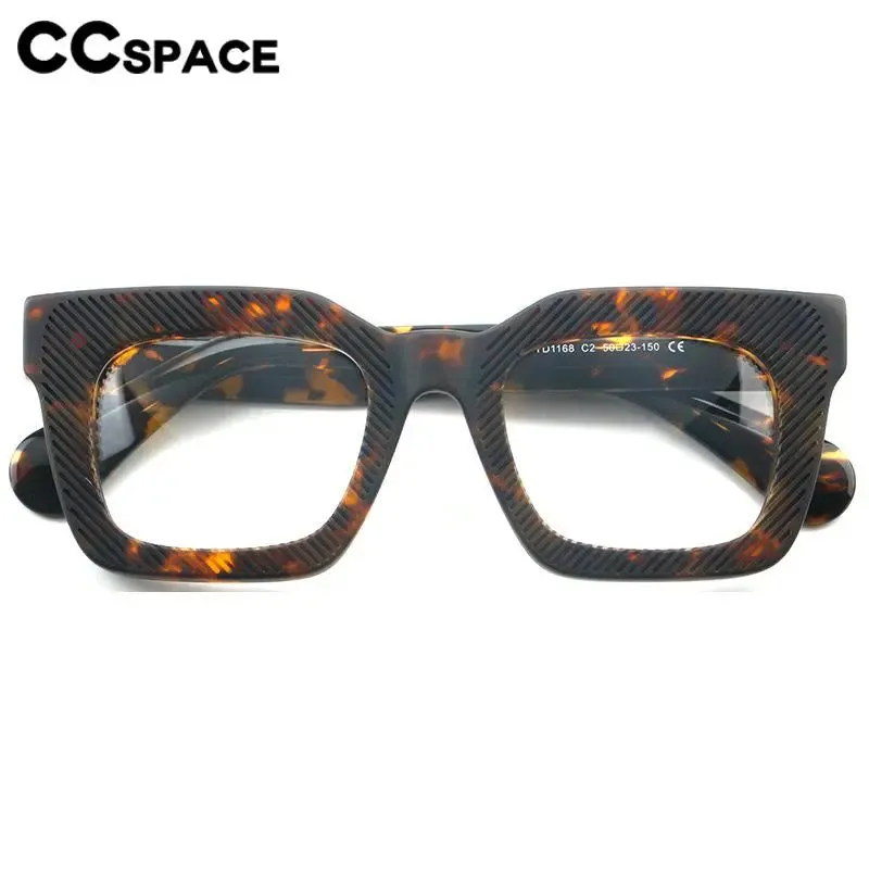 CCspace Unisex Full Rim Square Acetate Eyeglasses 56911