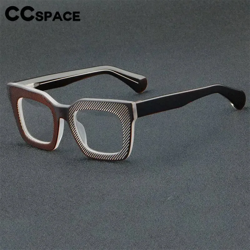 CCspace Unisex Full Rim Square Acetate Eyeglasses 56911