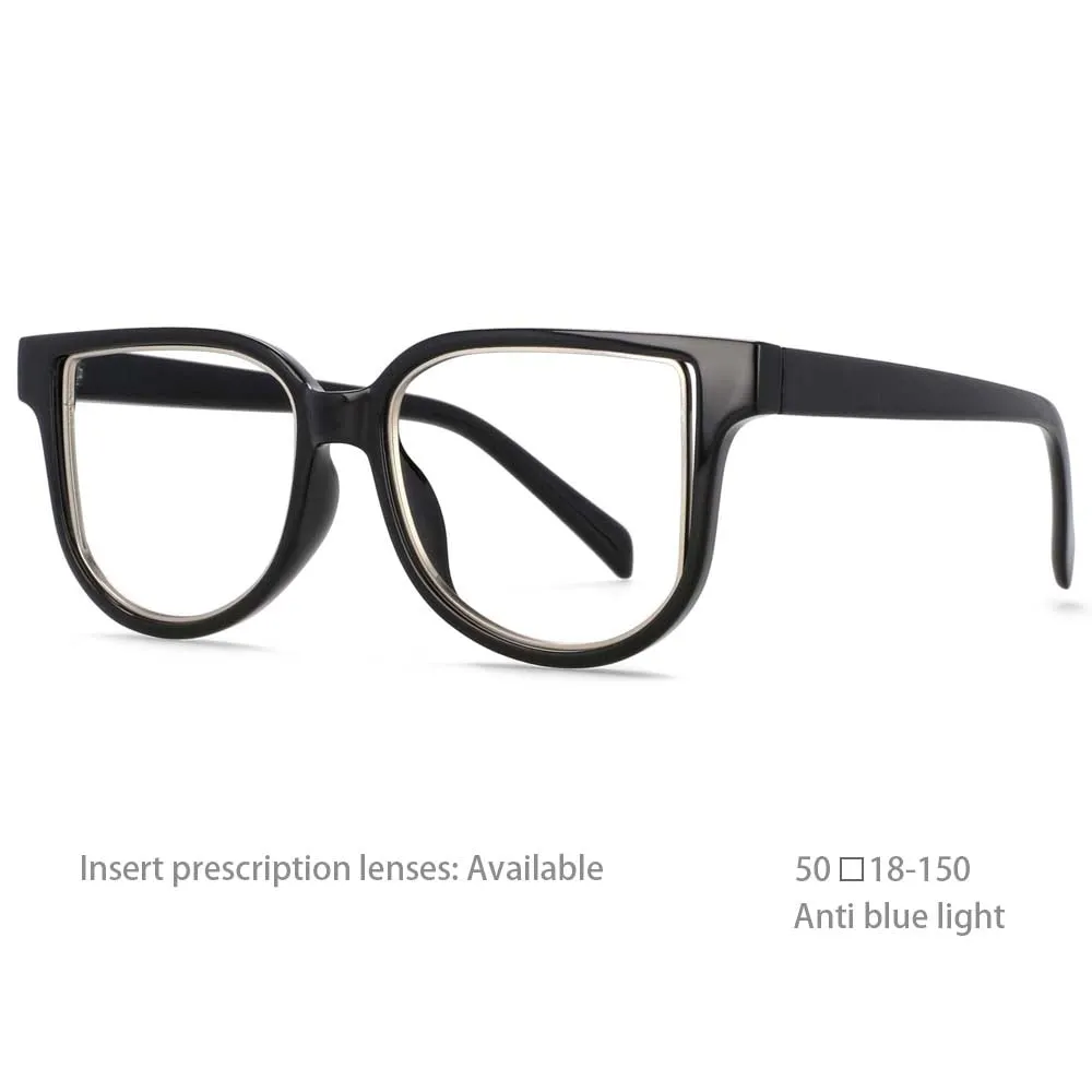 CCspace Unisex Full Rim Square Resin Frame Eyeglasses 54476