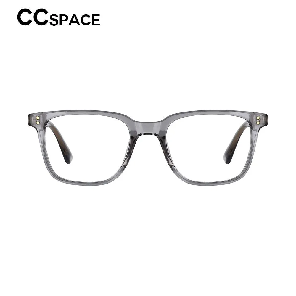 CCspace Unisex Full Rim Square Tr 90 Titanium Rivet Frame Eyeglasses 53104