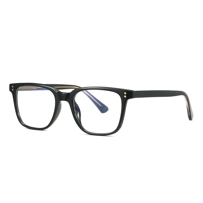 CCspace Unisex Full Rim Square Tr 90 Titanium Rivet Frame Eyeglasses 53104