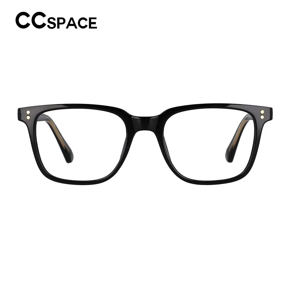 CCspace Unisex Full Rim Square Tr 90 Titanium Rivet Frame Eyeglasses 53104