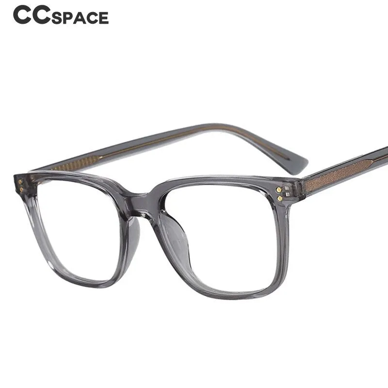 CCspace Unisex Full Rim Square Tr 90 Titanium Rivet Frame Eyeglasses 53104