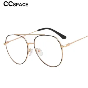 CCspace Women Full Rim Oversized Round Alloy Frame Eyeglasses 53372