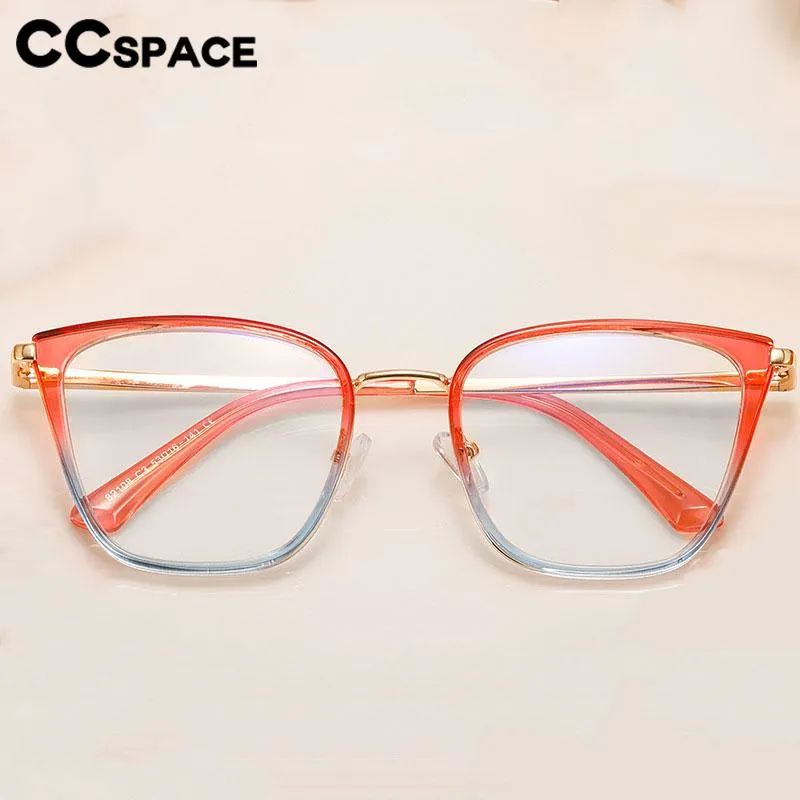 CCspace Women's Full Rim Square Cat Eye Tr 90 Titanium 56694