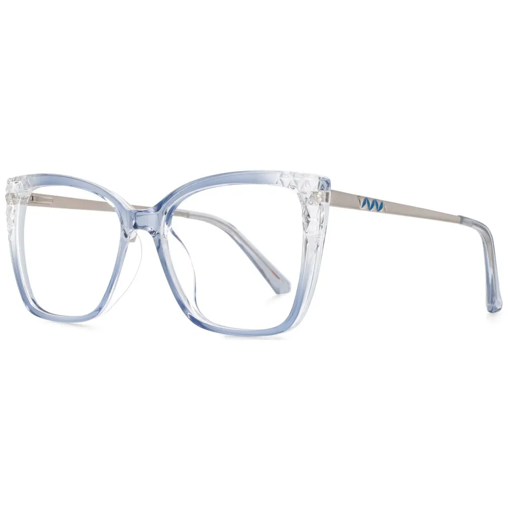 CCspace Women's Full Rim Square Cat Eye Tr 90 Titanium Frame Eyeglasses 53715