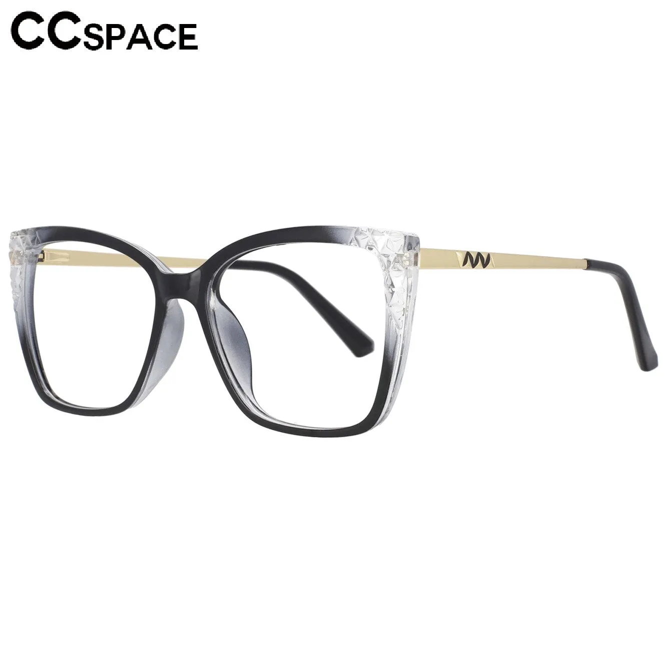 CCspace Women's Full Rim Square Cat Eye Tr 90 Titanium Frame Eyeglasses 53715