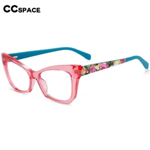 CCspace Women's Full Rim Square Cat Eye Tr90 Titanium Frame Eyeglasses 54259