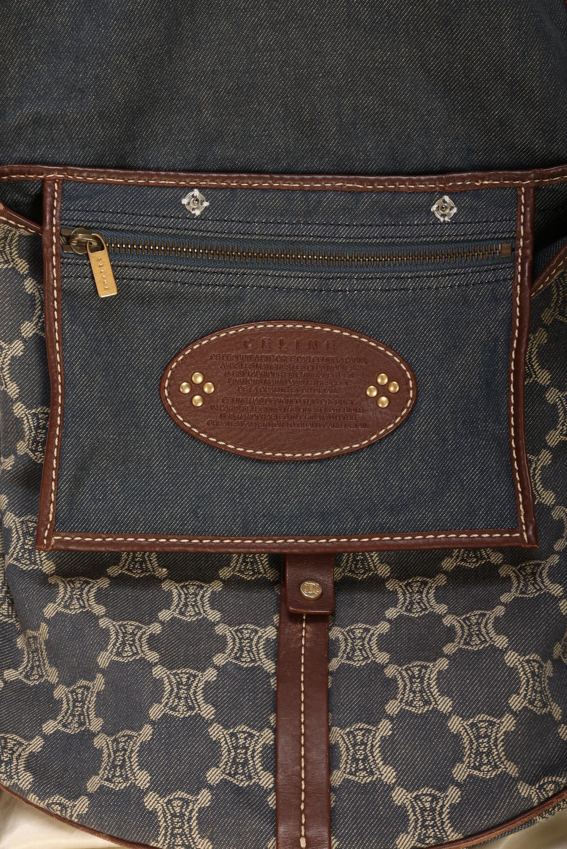 Celine Triomphe Denim Backpack