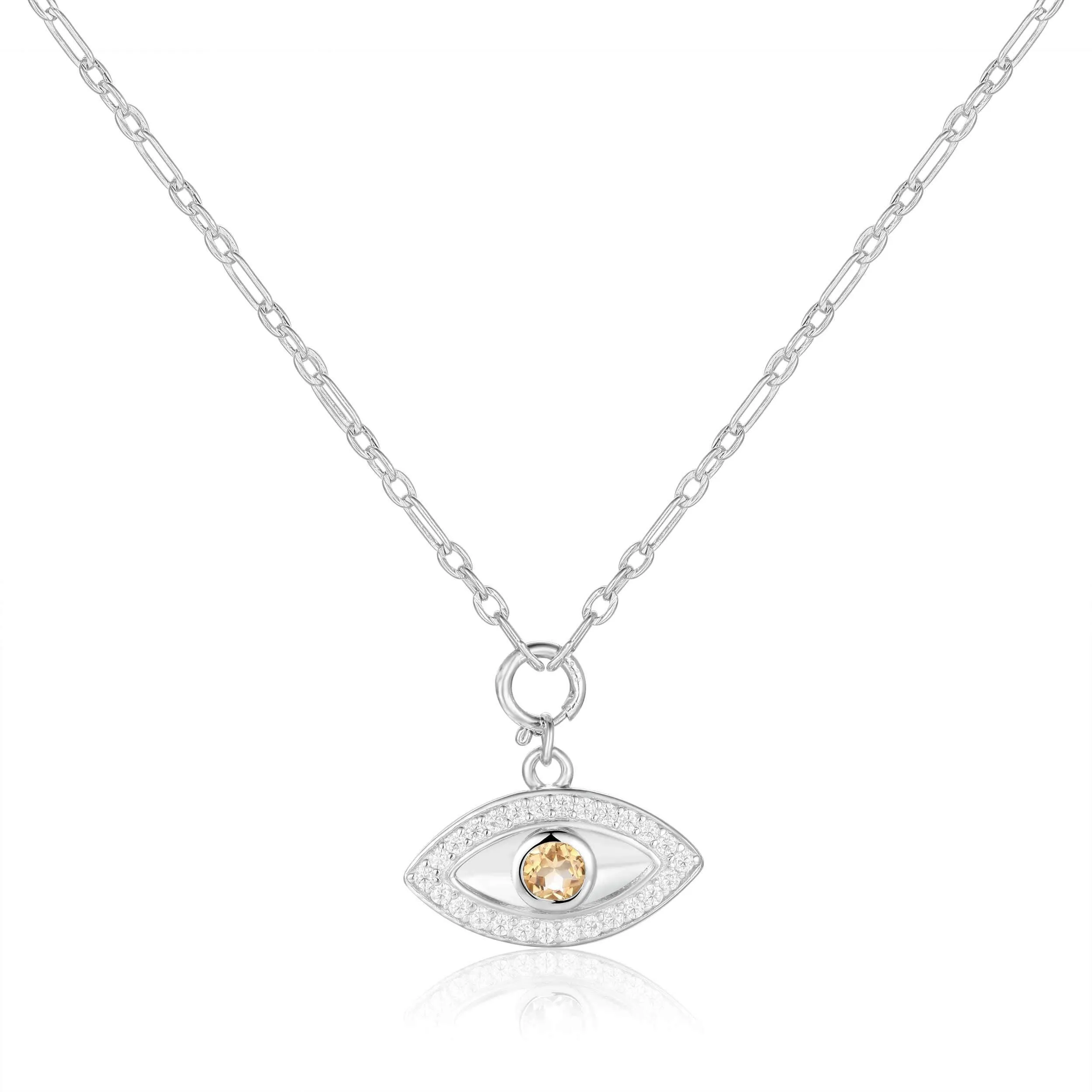 Citrine Evil Eye Necklace