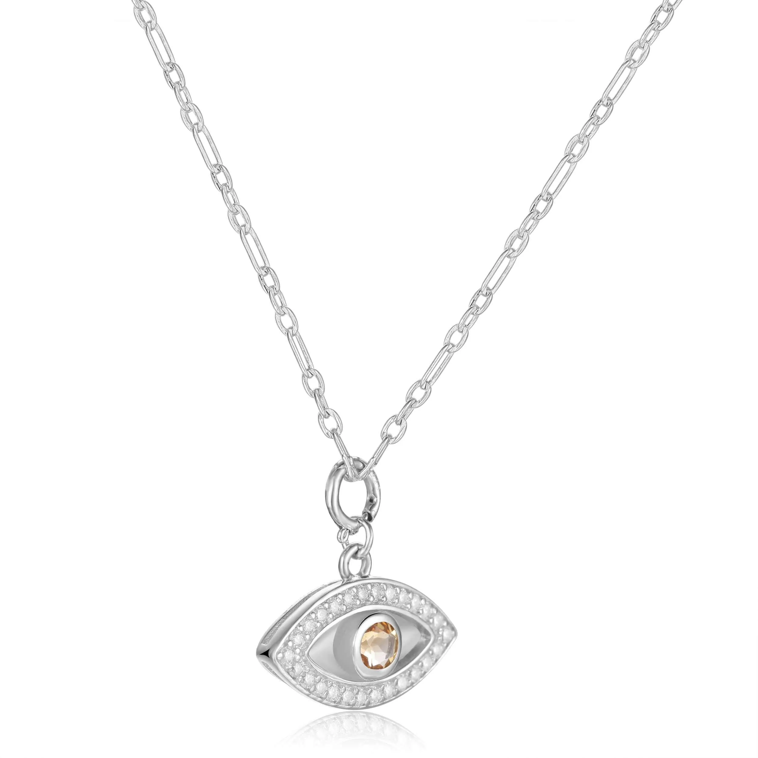 Citrine Evil Eye Necklace