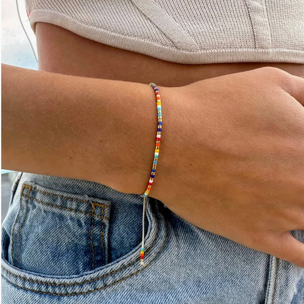 CORAL REEF - stackable adjustable pull-tie bracelet