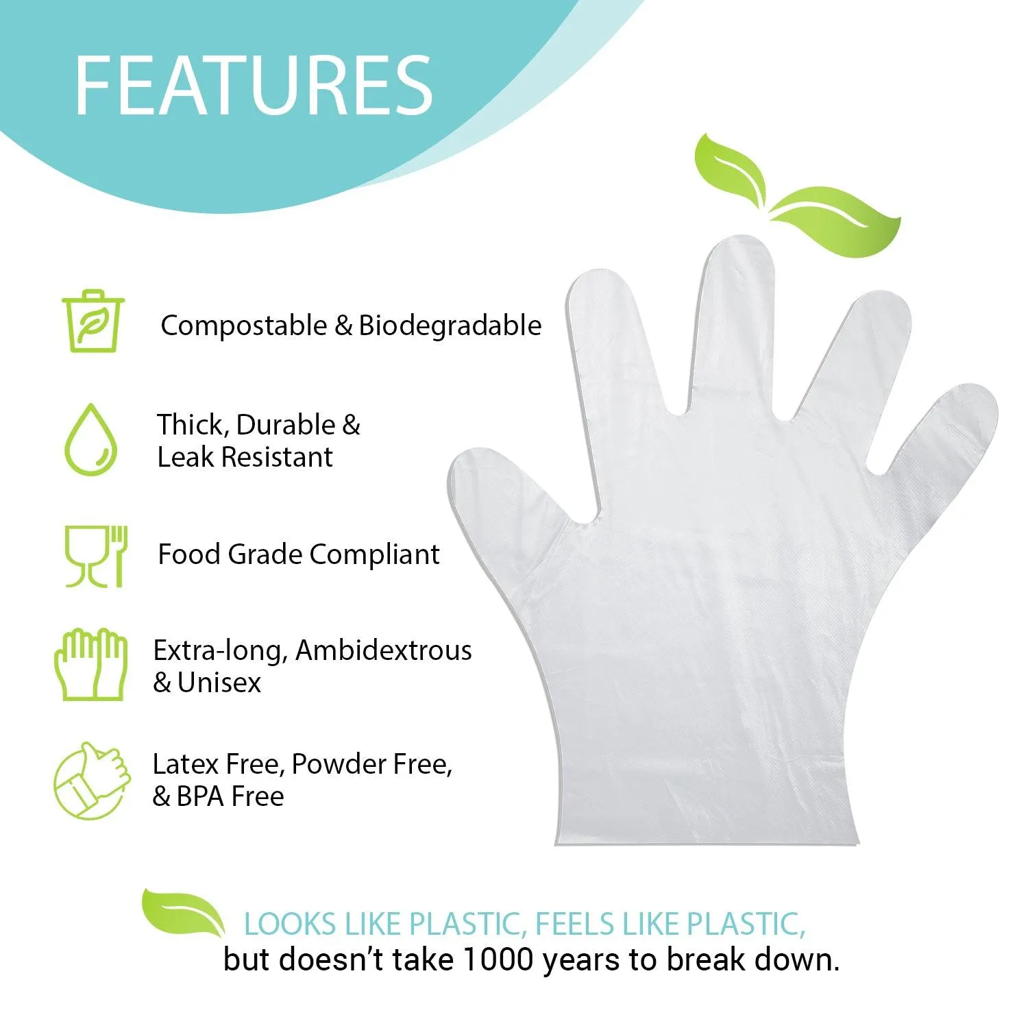 Eco Gloves Disposable Eco-Friendly Compostable Poly - SAMPLE FOLDER