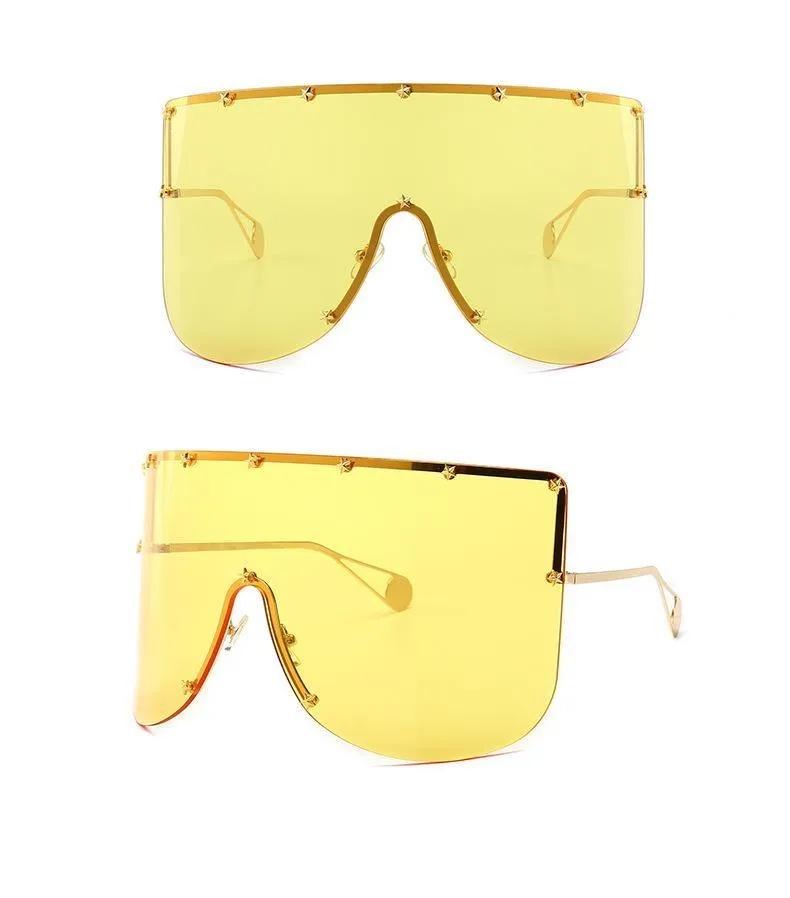 Elaiza Oversized Sunglasses - Gold Yellow