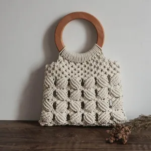 Fashion cotton rope straw hand bags